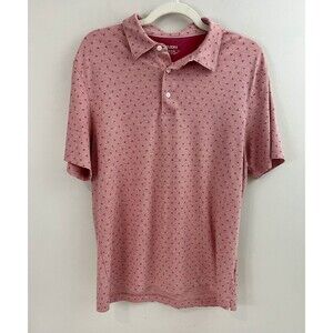 Untuckit Polo Shirt Mens Medium Pink Williams Geometric Short Sleeve Preppy